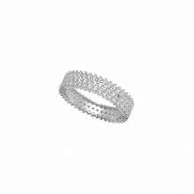Λευκόχρυσο δαχτυλίδι Κ14 σειρέ με τριπλή σειρά ζιργκόν