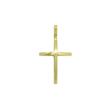 Σταυρός unisex σε κίτρινο χρυσό Κ14 διπλής όψης