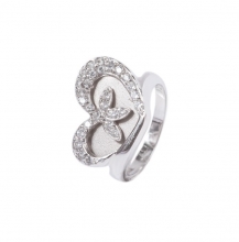 Γυναικείο δαχτυλίδι καρδιά σε λευκό χρυσό Κ14 με ζιργκόν