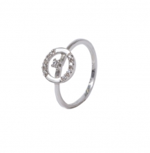 Γυναικείο δαχτυλίδι σε λευκό χρυσό Κ14 με ζιργκόν