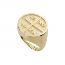 Ανδρικό δαχτυλίδι σε κίτρινο  χρυσό Κ14 ICXCNIKA