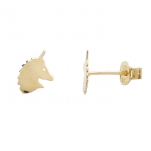 χρυσά σκουλαρίκια καρφωτά Κ9  μονόκερος λουστρέ