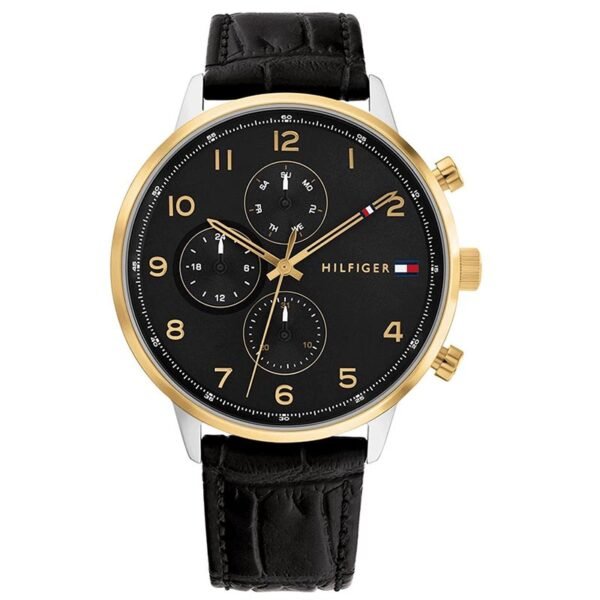 Ανδρικό ρολόι Tommy Hilfiger 1791986 με μαύρο λουρί Leonard