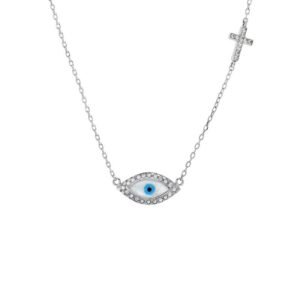 30727 Ασημένιο κολιέ ματάκι - σταυρουδάκι 925