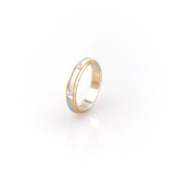 Βέρα δίχρωμη σε κίτρινο και λευκό χρυσό Κ9