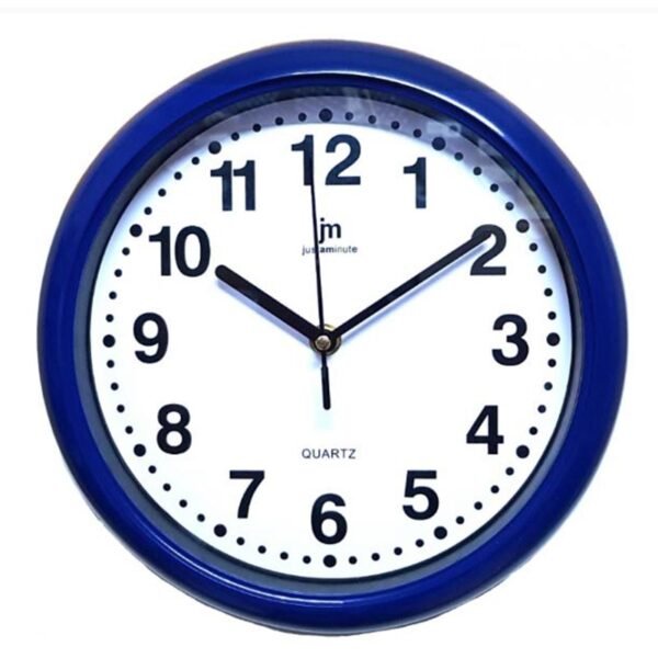 Ρολόι Τοίχου JM00710 Πλαστικό Αθόρυβο Μπλe