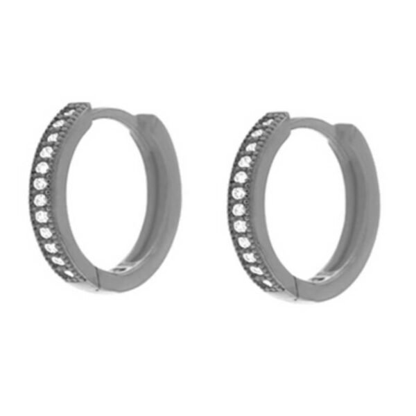 Σκουλαρίκια κρίκοι ασημένια με ζιργκόν