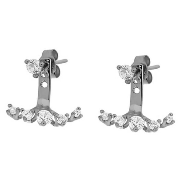 Σκουλαρίκια καρφωτά ασημένια με ζιργκόν