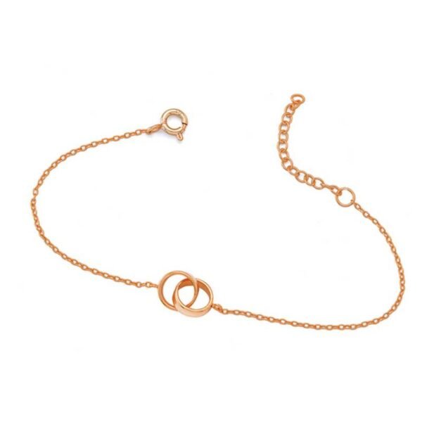Ασημένιο βραχιόλι 925 ρόζ ενωμένοι κρίκοι