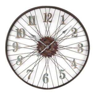 Μεταλλικό Ρολόι Τοίχου Quartz JM 21457 με αντικέ φινίρισμα