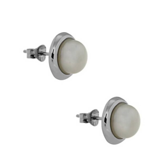 Σκουλαρίκια καρφωτά ασημένια με μαργαριτάρια