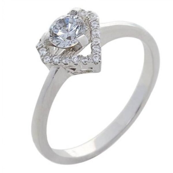 Ασημένιο δαχτυλίδι 925 επιπλατινωμένο με ζιργκόν