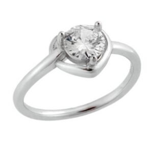 GKSSR2517 Ασημένιο δαχτυλίδι 925 καρδιά με ζιργκόν