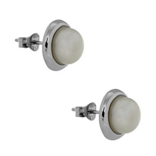 Σκουλαρίκια καρφωτά ασημένια με μαργαριτάρια