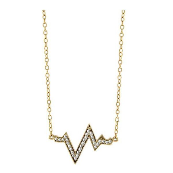 Ασημένιο κολιέ "Καρδιογράφημα" με λευκά ζιργκόν 925 Silver Union