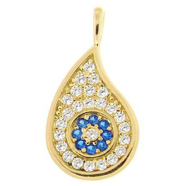 Ασημένιο μενταγιόν "Μάτι" πολύπετρο με ζιργκόν