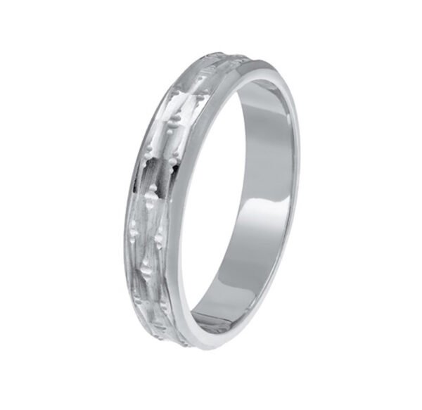 GKXP580 Βέρα σε λευκό χρυσό Κ9 χειροποίητη