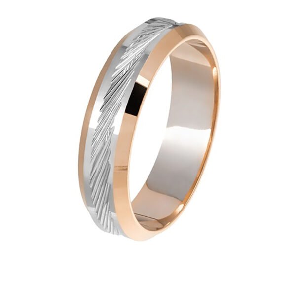 Βέρα δίχρωμη σε λευκό χρυσό Κ9 χειροποίητη