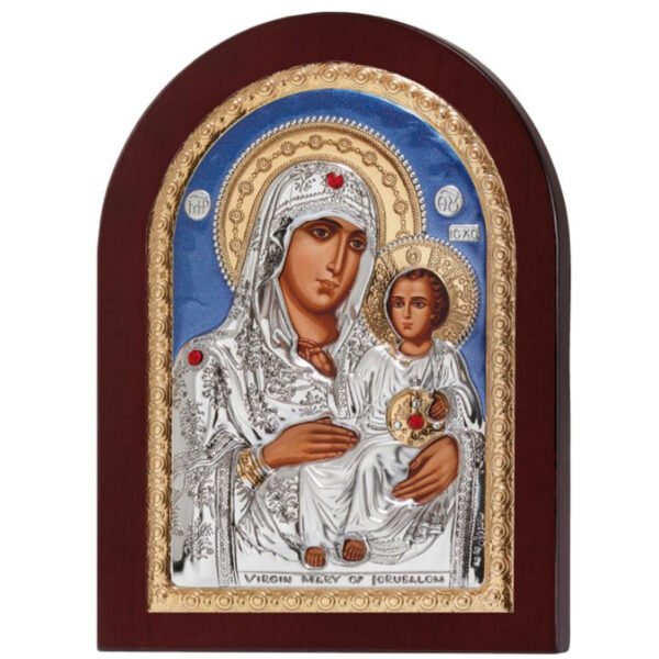 MA-E1102AX-B Ασημένια εικόνα Prince Silvero Παναγία Ιεροσολυμίτισσα