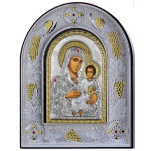Ασημένια εικόνα Prince Silvero Ιεροσολυμίτισσα με τζάμι 14Χ18