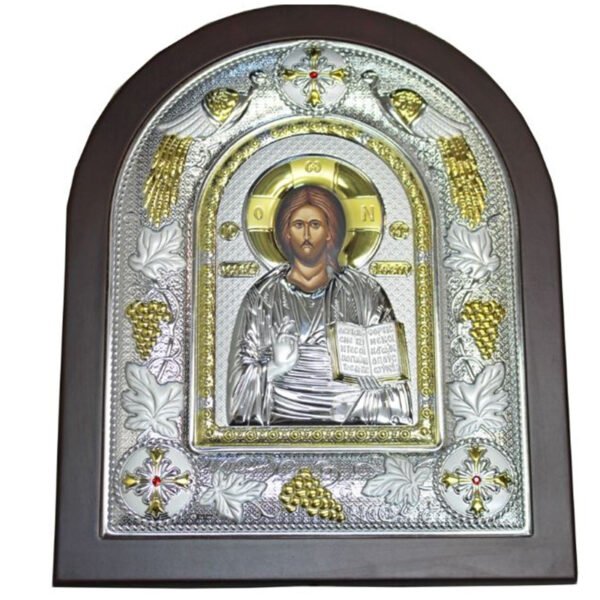 Ασημένια εικόνα Prince Silvero " Χριστός Θεού Σοφία" σε ξύλο