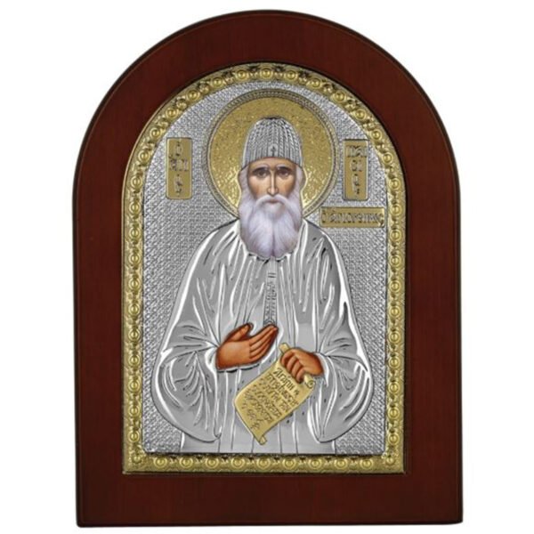 Ασημένια εικόνα Prince Silvero Αγιος Παισιος 10X14