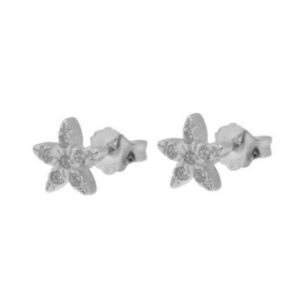 Λευκόχρυσα σκουλαρίκια καρφωτά Κ14