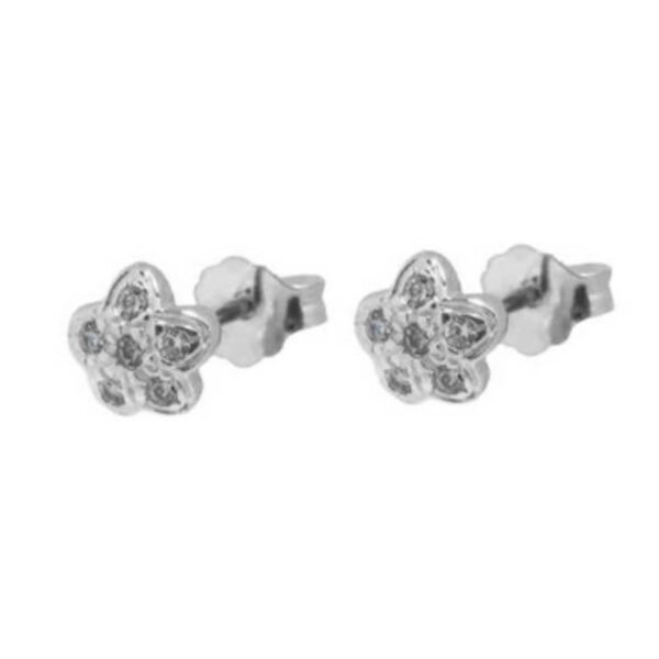 Λευκόχρυσα σκουλαρίκια καρφωτά Κ14