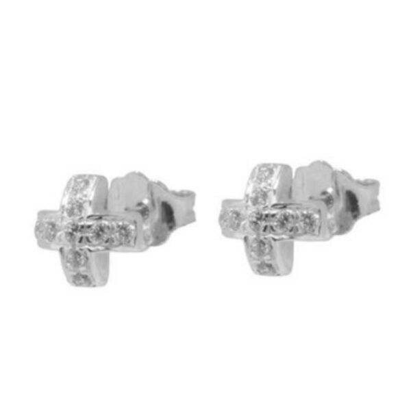 Λευκόχρυσα σκουλαρίκια καρφωτά Κ14