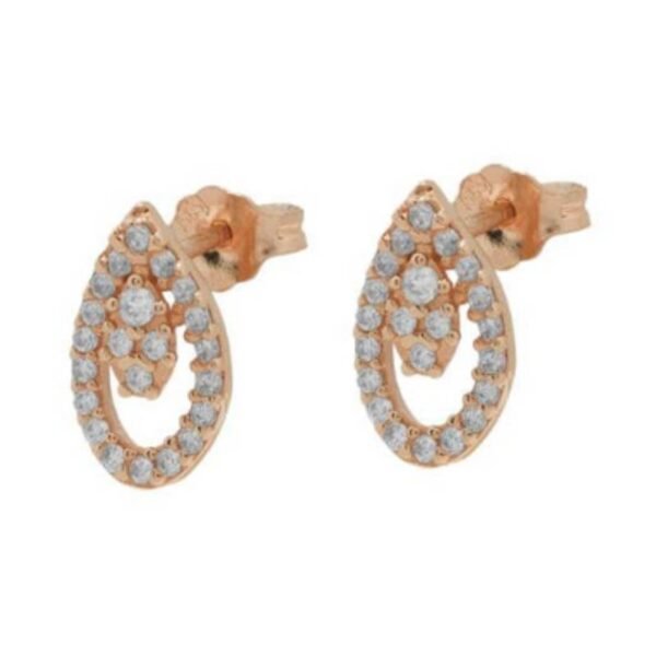 Σκουλαρίκια καρφωτά Κ14 ροζ χρυσός