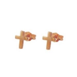 Ροζ χρυσά σκουλαρίκια καρφωτά