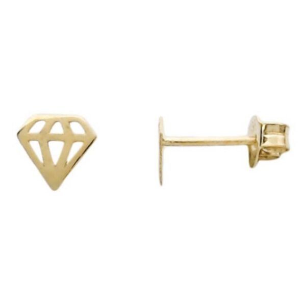 Xρυσά σκουλαρίκια καρφωτά Κ9 διαμάντι λουστρέ