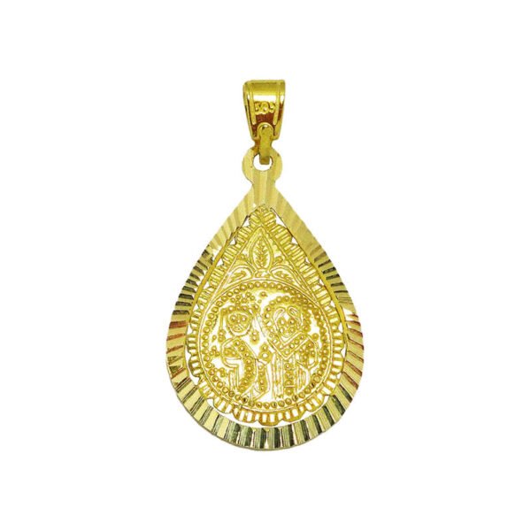 Μενταγιόν φυλακτό κωνσταντινάτο διπλής όψης χρυσός Κ14