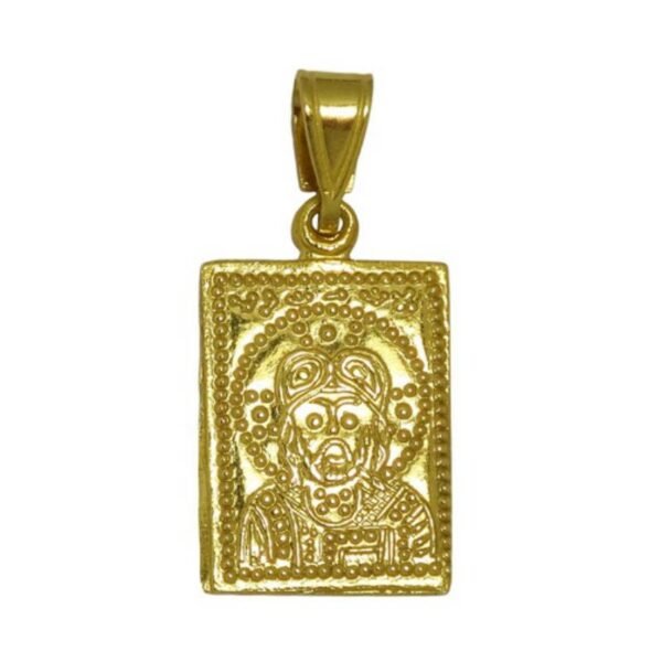 Φυλαχτό διπλής όψης "Κωσταντινάτο" απο κίτρινο χρυσό Κ14