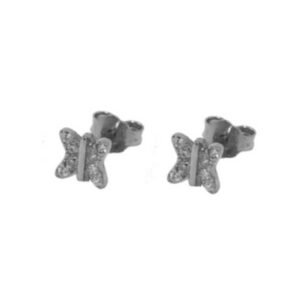 Σκουλαρίκια λευκόχρυσα Κ14 καρφωτά