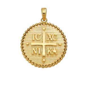 Χρυσό μενταγιόν κωνσταντινάτο Κ14 ICXCNIKA διπλής όψης