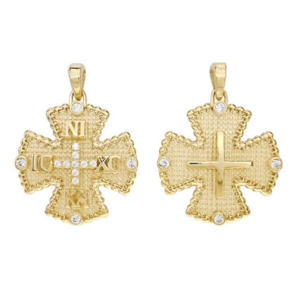 Χρυσό μενταγιόν κωνσταντινάτο Κ14 ICXCNIKA διπλής όψης