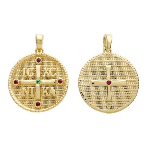 Χρυσό μενταγιόν κωνσταντινάτο Κ14 ICXCNIKA διπλής όψης