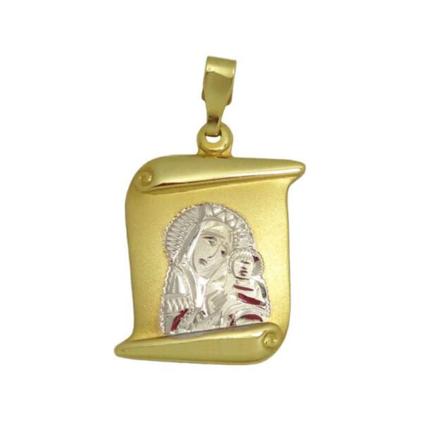 Μενταγιόν δίχρωμο πάπυρος "παναγία"