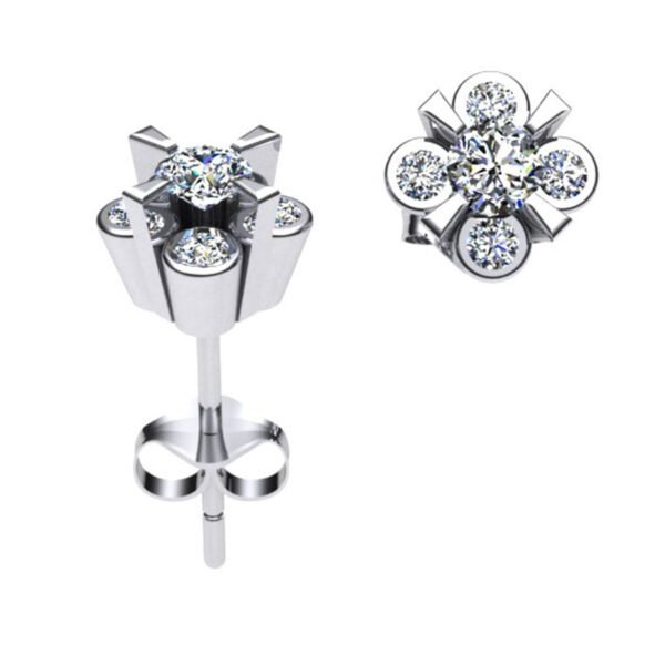 Σκουλαρίκια σε λευκό χρυσό Κ18 με μπριγιάν