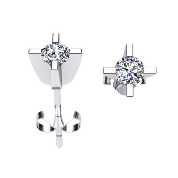 Σκουλαρίκια σε λευκό χρυσό Κ18 με μπριγιάν