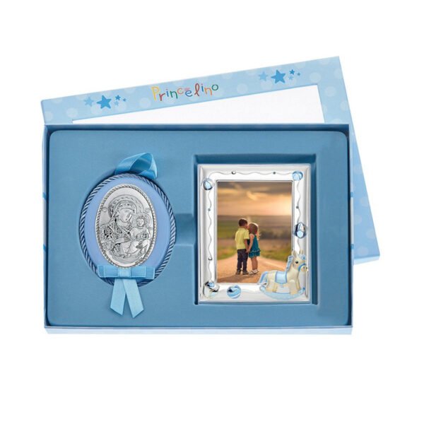 Παιδικό σετ κορνίζα-εικόνα ασημένια 6χ9 Princelino.