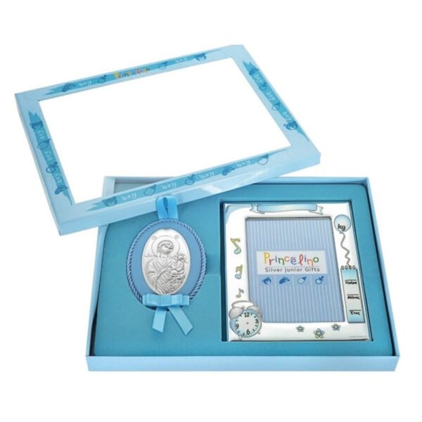Παιδικό σετ κορνίζα-εικόνα ασημένια 6χ9 Princelino.