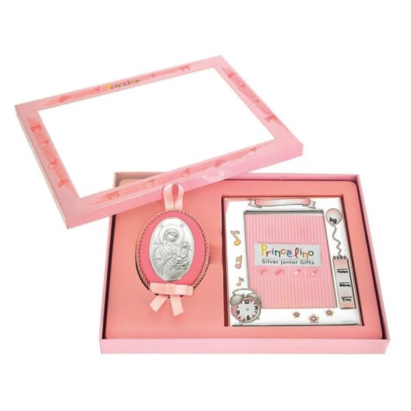 Παιδικό σετ κορνίζα-εικόνα ασημένια 9χ13 Princelino.