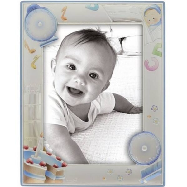 Παιδική κορνίζα γέννησης ασημένια 925 princelino