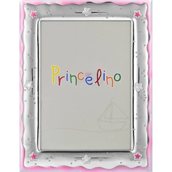 Παιδική κορνίζα αστεράκια για κορίτσι ασημένια 925 9Χ13 cm