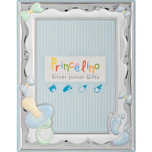 Παιδική πιπίλα-πατουσάκια για αγόρι ασημένια 925 princelino