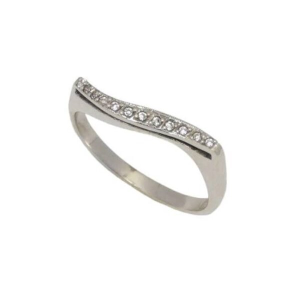 Λευκόχρυσο Κ14 δαχτυλίδι σειρέ