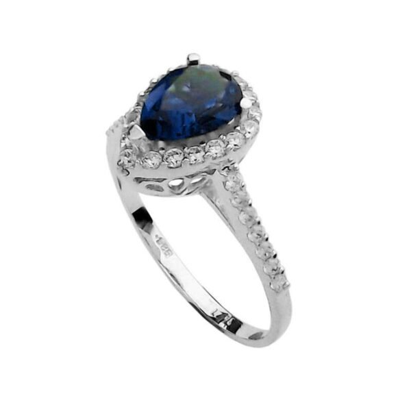 GK06420129 Γυναικείο μονόπετρο δαχτυλίδι σε λευκό χρυσό Κ14 με ζιργκόν