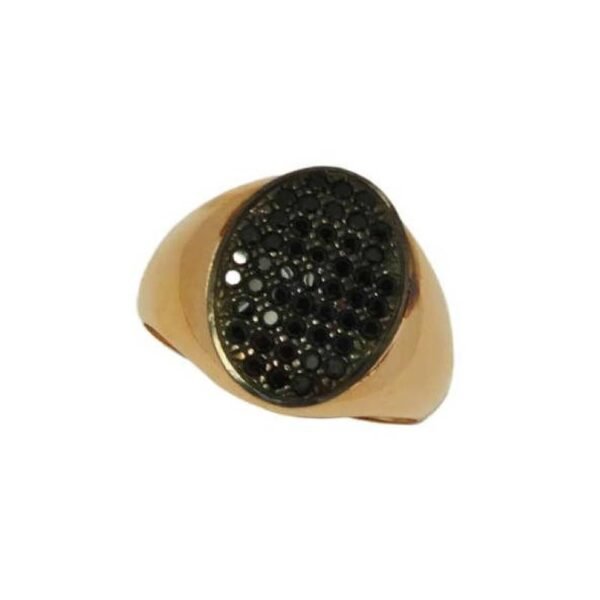 Ροζ χρυσό δαχτυλίδι Κ14 chevalier